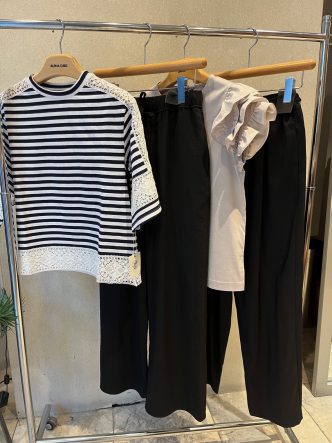 リクエストからのご紹介♪　ブラックパンツとトップス　Doneeyuパンツ＆RESPECカットソー＆LOURDESパンツ＆DUALVIEWフリルトップス