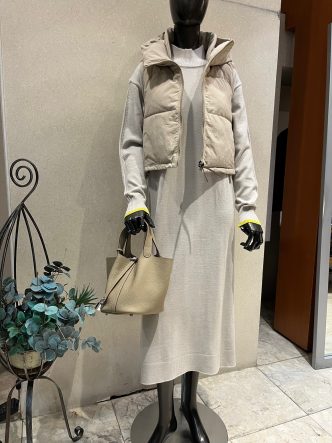 Couveeベスト付ニットワンピース