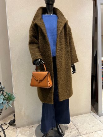 DUAL VIEWモヘヤウールシャギーコート＆ALDRIDGEウールカシミヤニット