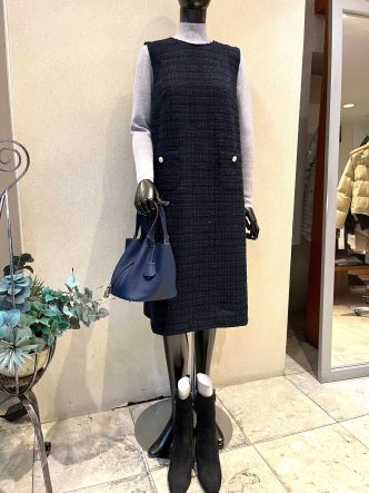 KOKIAツイードワンピース＆ノーカラーコート