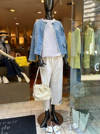 TULUMBジャガードフリンジトップス＆セミワイドクロップドパンツ＆RESPECデニムジャケット