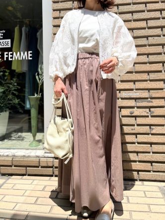 KOKIAレースブルゾン＆maturitaコットンシルクフレアースカート