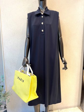 B7シャツ襟ワンピース