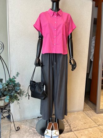 Le MARAISコットンリネンシャツブラウス