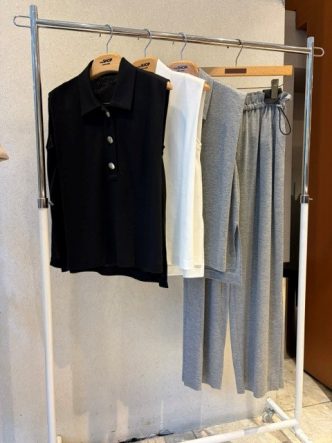 B7ポロ襟トップス＆パンツ