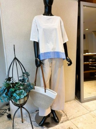 パンツ＆トップスのご紹介♪　Le MARAIS異素材コンビトップス＆KOKIAパンツ＆Mylankaブラウス
