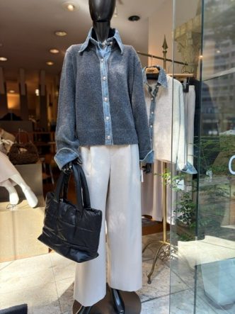 KOKIAデニム×ニットドッキングトップス